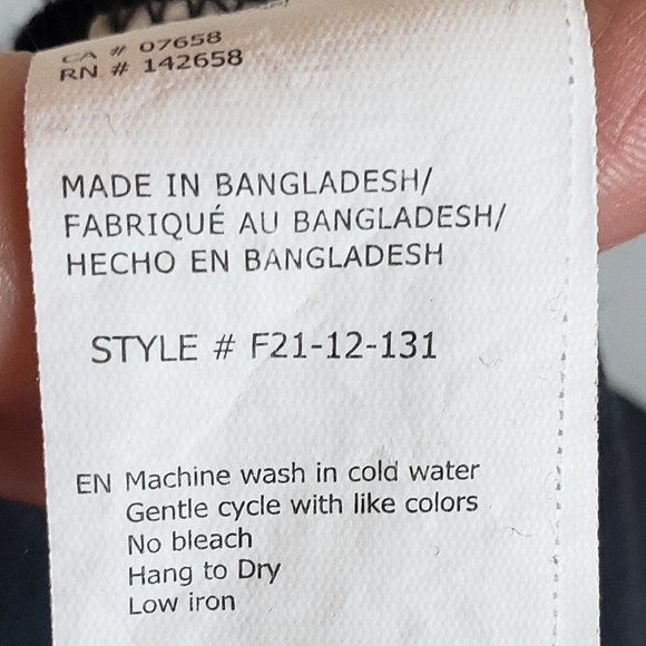 Forever 21 Black Lounging Pants 52%Linen 48%Rayon Raw Hem Ankle Slit Woman Large - Picture 8 of 9